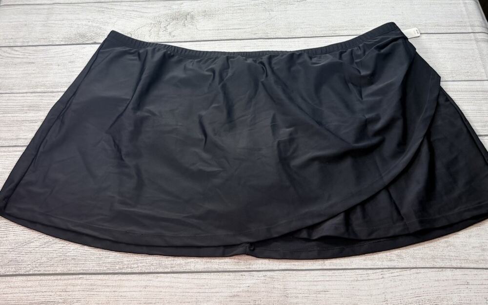 New Directions Swim Skirt Bottoms Black Skirtini Curvy Plus Size 3X